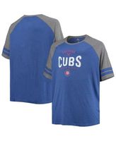 Men's Fanatics Branded Royal/Heathered Gray New York Giants Big & Tall  Two-Stripe Tri-Blend Raglan T-Shirt