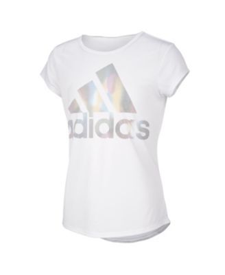 Big Girls Short Sleeve Aeroready Rainbow Logo Foil T-shirt