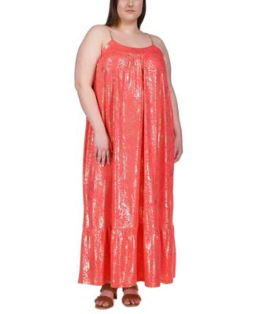 Michael Kors Plus Metallic Chain-Strap Maxi Dress | Montebello Town Center