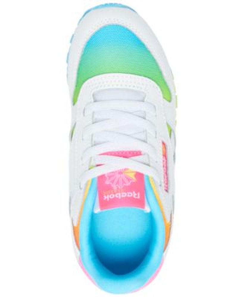 Reebok Toddler Girls Classic Leather Rainbow Casual Sneakers from
