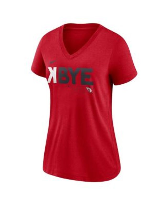 Fanatics Women's Heathered Navy Cleveland Indians Wordmark Tri-Blend V-Neck  T-shirt