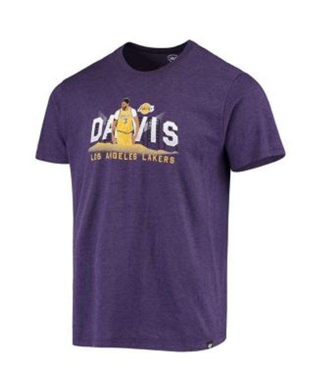 Men's Fanatics Branded Anthony Davis Cream/Purple Los Angeles Lakers Raglan 3/4 Sleeve T-Shirt