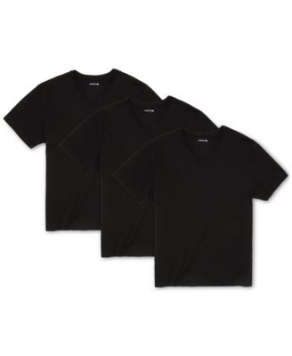 Men's Essential Cotton V-Neck Lounge Regular Fit Undershirts Set, 3-Piece