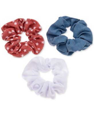 3-Pc. Set Red, White & Blue Scrunchies, Created for Macy's