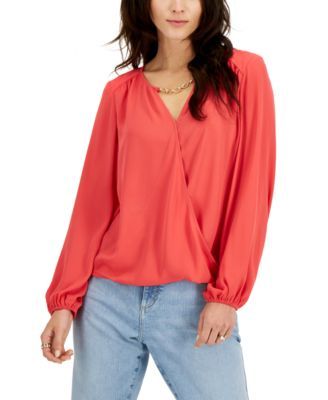 Women's Hardware-Trim Surplice Blouse, Created for Macy's