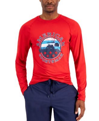 Men's Graphic Long-Sleeve Rash Guard, Created for Macy's