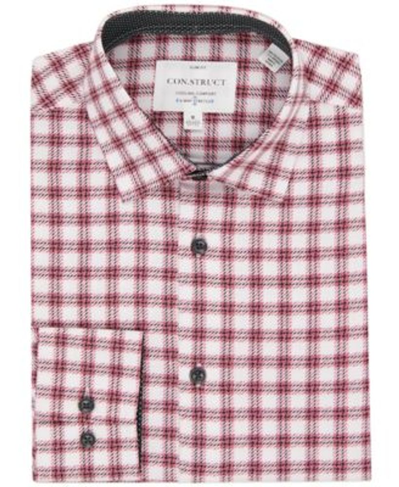 Con.Struct Men's Slim-Fit Performance Stretch Cooling Comfort Check-Print Dress Shirt, Created for Macy's