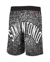 Men's San Antonio Spurs Mitchell & Ness Black Hardwood Classics Jumbotron  Sublimated Shorts