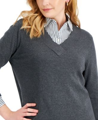 Women's Cotton V-Neck Sweater