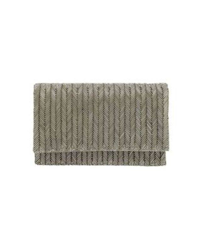 La Regale Dahlia Beaded Envelope Clutch