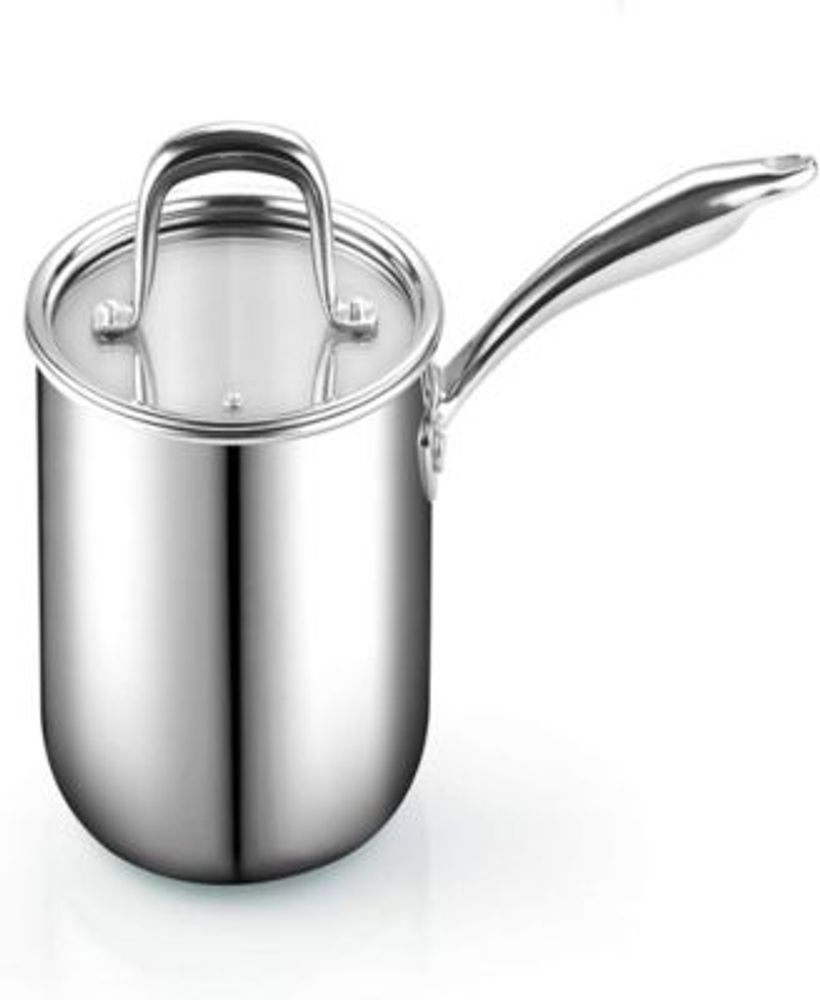 Tri-Ply Clad Stainless Steel Sauce Pan with Lid, 3 Quart