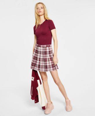 Juniors' Plaid Pleated Skirt