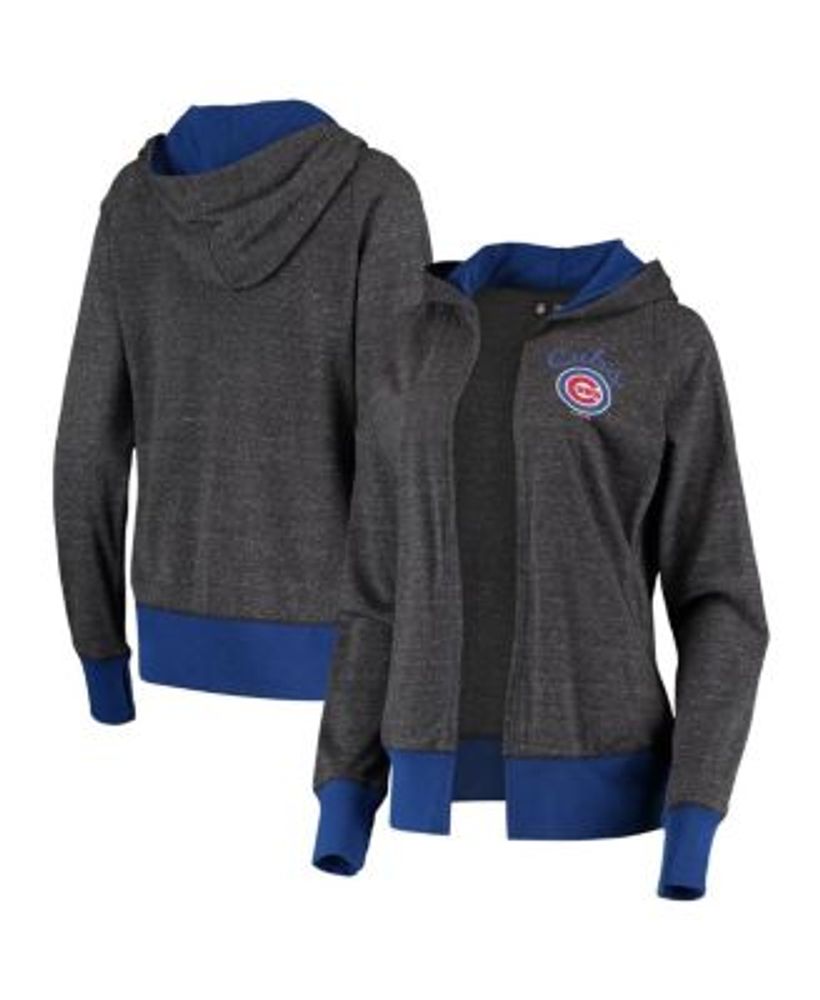 Chicago Cubs Ladies Tri-Color Full-Zip Hooded Sweatshirt Medium