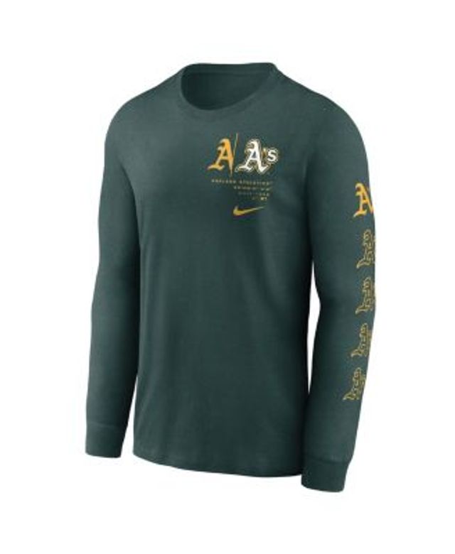 Men's Nike Gray/Green Oakland Athletics Authentic Collection Game Long  Sleeve T-Shirt