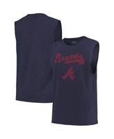 Men's Majestic Threads Navy Atlanta Braves Softhand Muscle Tank Top