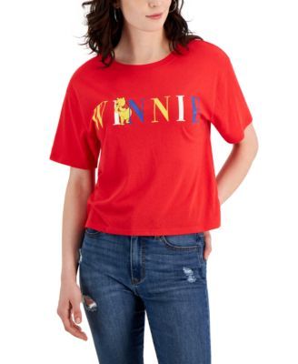 Juniors’ Winnie The Pooh Cropped Graphic T-Shirt
