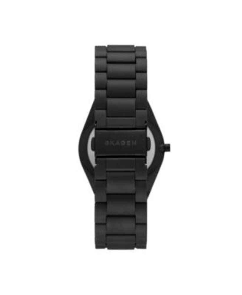 Men's Grenen Watch in Black Made with 100% Recycled Ocean Plastics Link Bracelet Watch, 37mm