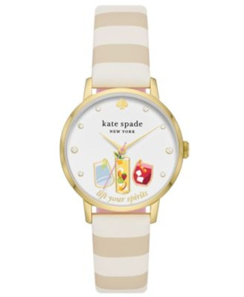 Kate spade new york Women's Metro Watch in Gold-Tone Plated with Beige Gold  Leather Strap Watch 34mm | Connecticut Post Mall