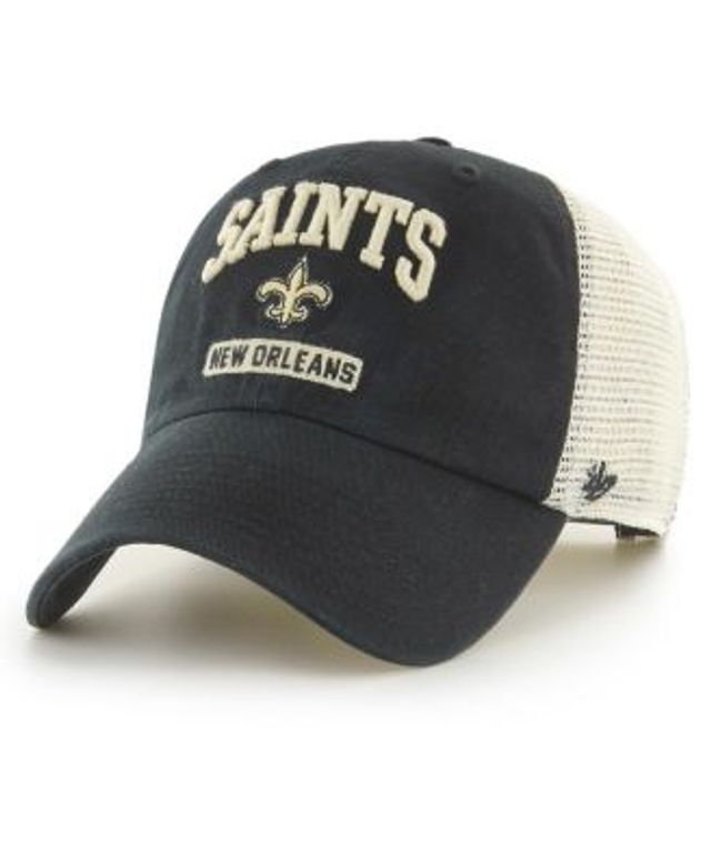 Men's New Era Black/White New Orleans Saints Gradient Trucker 9FORTY Snapback Hat