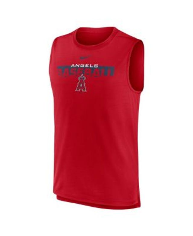 Men's Los Angeles Angels Majestic Threads Red Throwback Cooperstown  Collection Tri-Blend T-Shirt