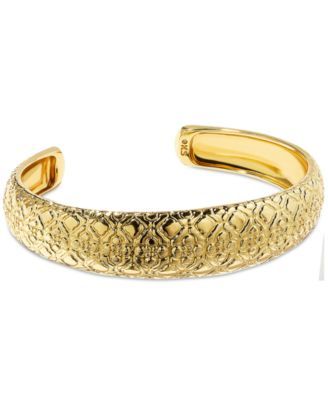 14k Gold-Plated Etched Cuff Bracelet