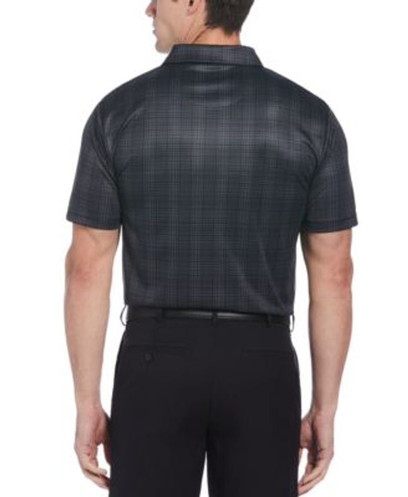 Men's Stretch Plaid Interlock Performance Golf Polo Shirt