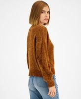 Juniors' Chenille Cable-Knit Sweater