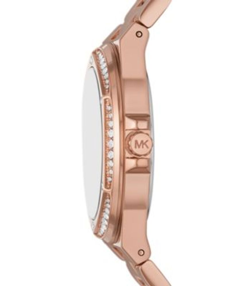 Women's Lennox Three-Hand Rose Gold-Tone Stainless Steel Watch 37mm and 14 Karat Rose Gold Plated Sterling Silver Bracelet Set
