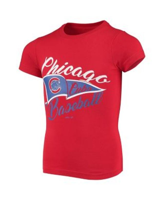 Girls Youth Red Chicago Cubs Fly the Flag T-Shirt