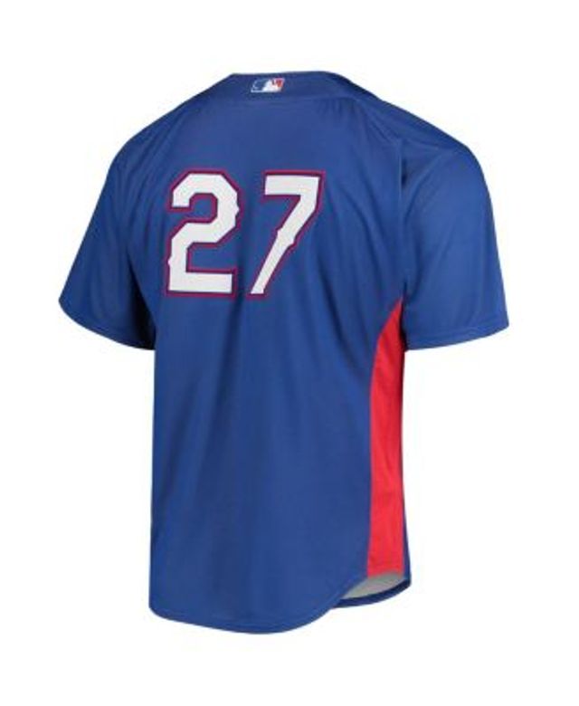 Men's Texas Rangers Majestic Royal/Red Authentic Collection On-Field 3/4-Sleeve  Batting Practice Jersey