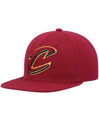 Men's Cleveland Cavaliers Mitchell & Ness Black/Wine Central Adjustable  Snapback Hat