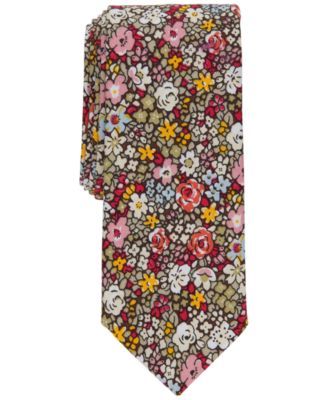 Men's Alice Floral Skinny Tie, Created for Macy's