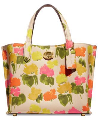 Floral Printed Leather Willow Tote 24