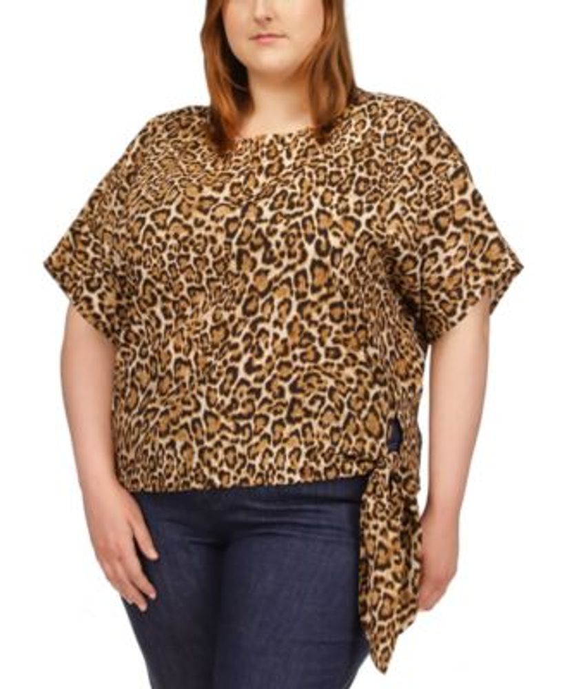 Michael Kors Plus Wildcat Tie-Side Top | Connecticut Post Mall