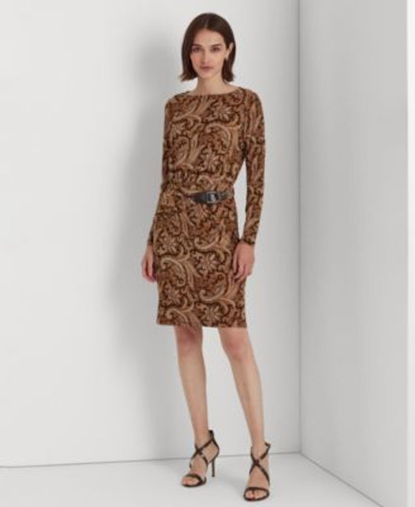 Lauren Ralph Lauren Paisley Buckle-Trim Stretch Jersey Dress | Foxvalley  Mall