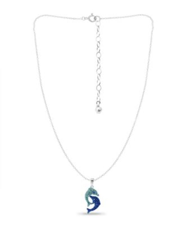 Giani Bernini Cubic Zirconia Dolphin Pendant Necklace in Sterling