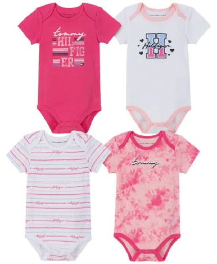 perdonado Corea FALSO Tommy Hilfiger Baby Girls Playful Logo Print Short Sleeves Bodysuits, Pack  of 4 | Foxvalley Mall