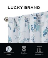 Watermark Floral Textured Light Filtering Rod Pocket Window Curtain Panel Pair with Tie Backs, 38" x 96"