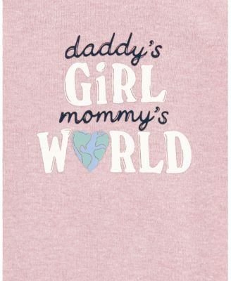 Baby Girls Daddy's Girl Mommy's World Original Long Sleeves Bodysuit