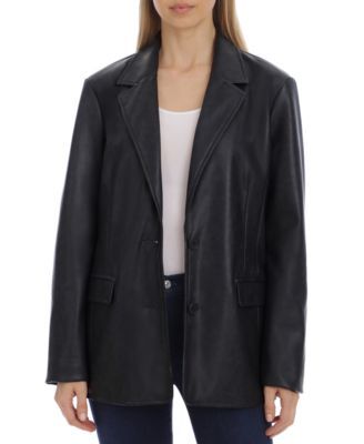Women's Faux-Leather Blazer