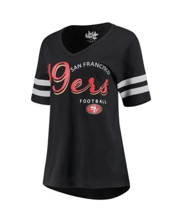 Touch Women's Black San Francisco 49ers Triple Play V-Neck T-shirt