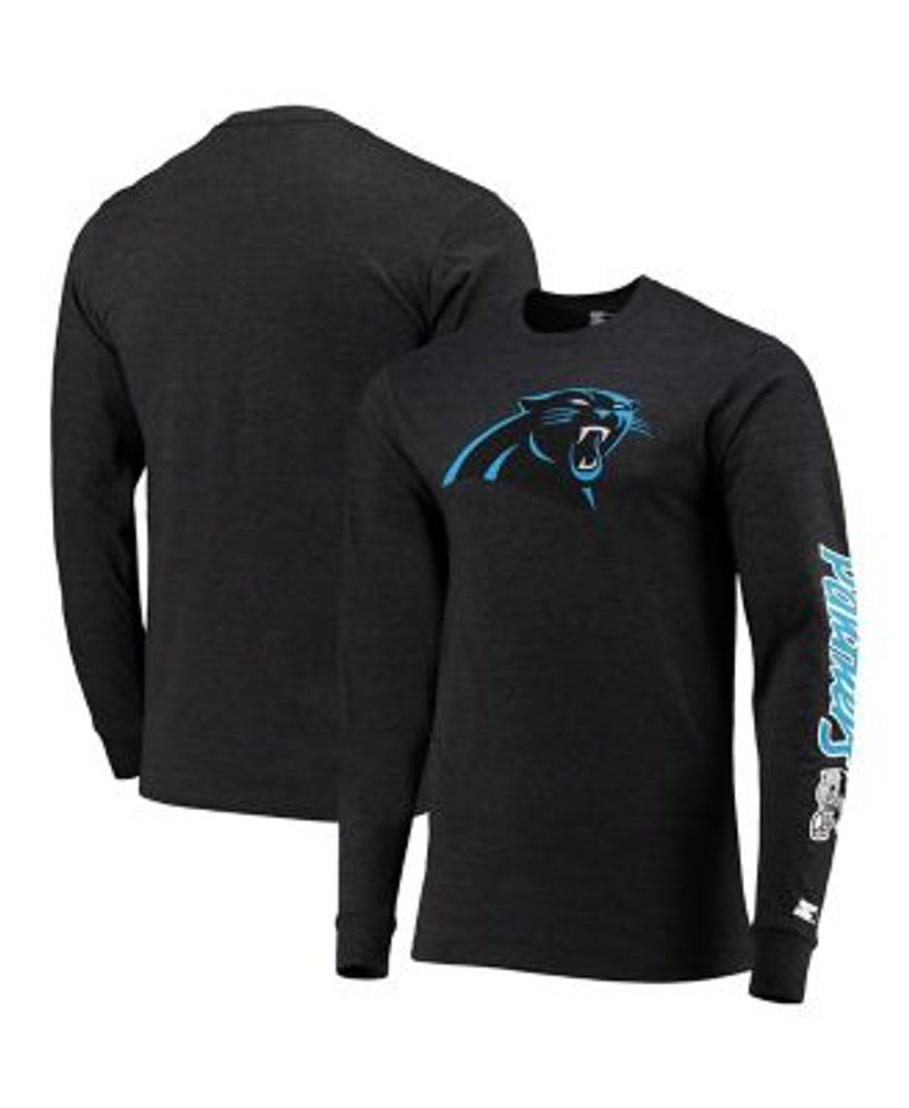 Men's Carolina Panthers Starter Black/White Halftime Long Sleeve T