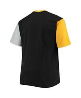 Men's New Era Black/Gold Pittsburgh Steelers Big & Tall League Raglan Long Sleeve T-Shirt