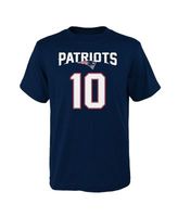 New England Patriots Name & Number Graphic T-Shirt - Mac Jones 10 - Mens