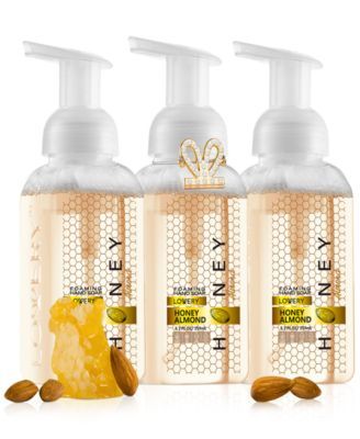 Hand Foaming Soap in Honey Almond, Moisturizing Hand Soap with Flawless Crystal Heart Bracelet - Hand Wash Set, 4 Piece