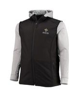 Men's Heathered Gray/Black New Orleans Saints Big & Tall Raglan Short  Sleeve Pullover Hoodie