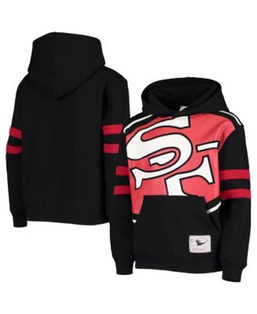 Mitchell & Ness Youth Boys Black San Francisco 49ers Big Face Pullover  Hoodie