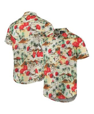 FOCO Men's Cream Chicago Bears Paradise Floral Button-Up Shirt - Macy's