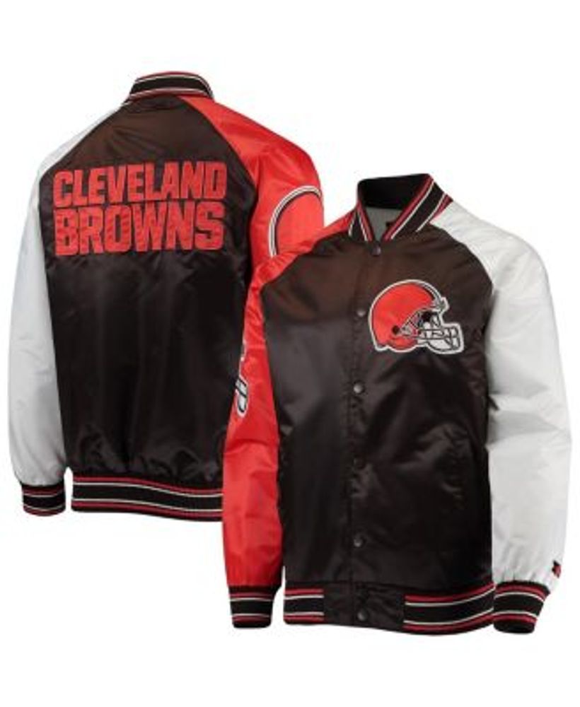 Starter Men's Brown Cleveland Browns The Reliever Raglan Full-Snap