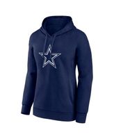 Women's Fanatics Branded Dak Prescott Navy Dallas Cowboys Player Icon Name & Number V-Neck Pullover Hoodie